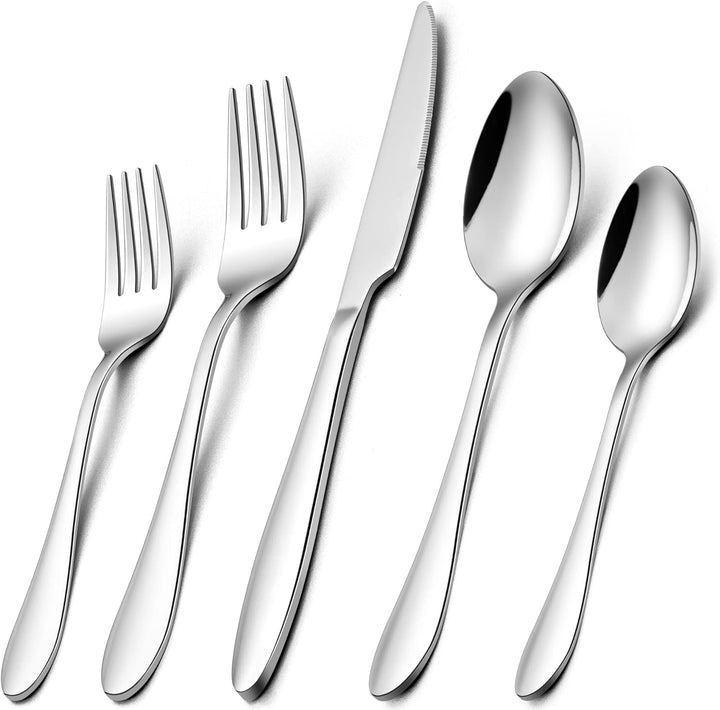Herogo Besteck Set, 60-teilig Edelstahl Besteckset für 12 personen, Silber Essbesteck mit Gabel Löff