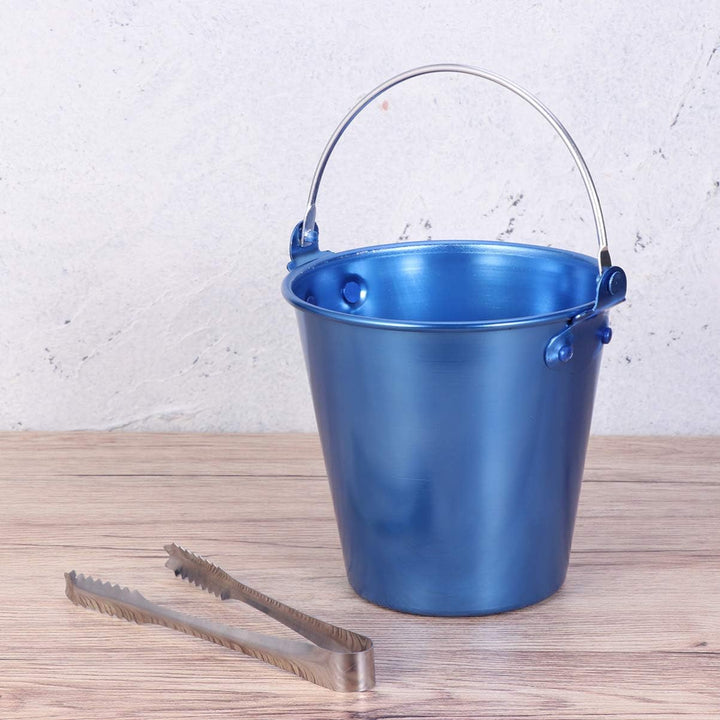 STOBAZA Aluminiumlegierung Eiskübel Mit Blauer Weinkühler Für Bars Ktv Und Partys Praktischer Eisbeh