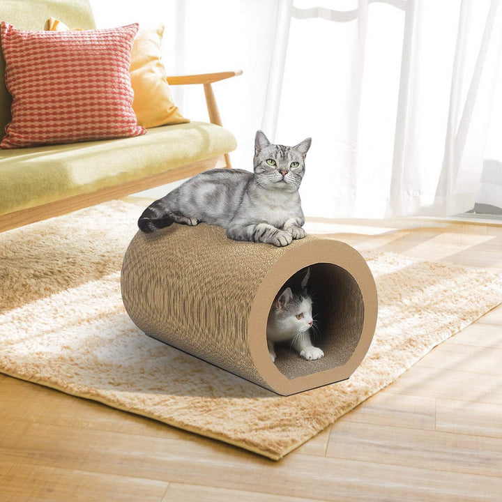 Aibuddy Katzenkratzer, Tunnel, Katzenkratzmatte, Bett-Lounge mit Katzenminze, robuster Karton & Kons