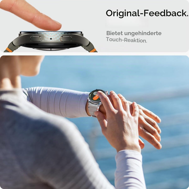 Spigen Glas.tR EZ Fit Schutzfolie kompatibel mit Samsung Galaxy Watch 7 40mm, 2 Stück, Nicht hüllenf