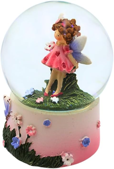 Dekohelden24 Schneekugel, Schüttelkugel, Fabelwesen - Schneekugel, Schneekugel mit Blumenmädchen, El