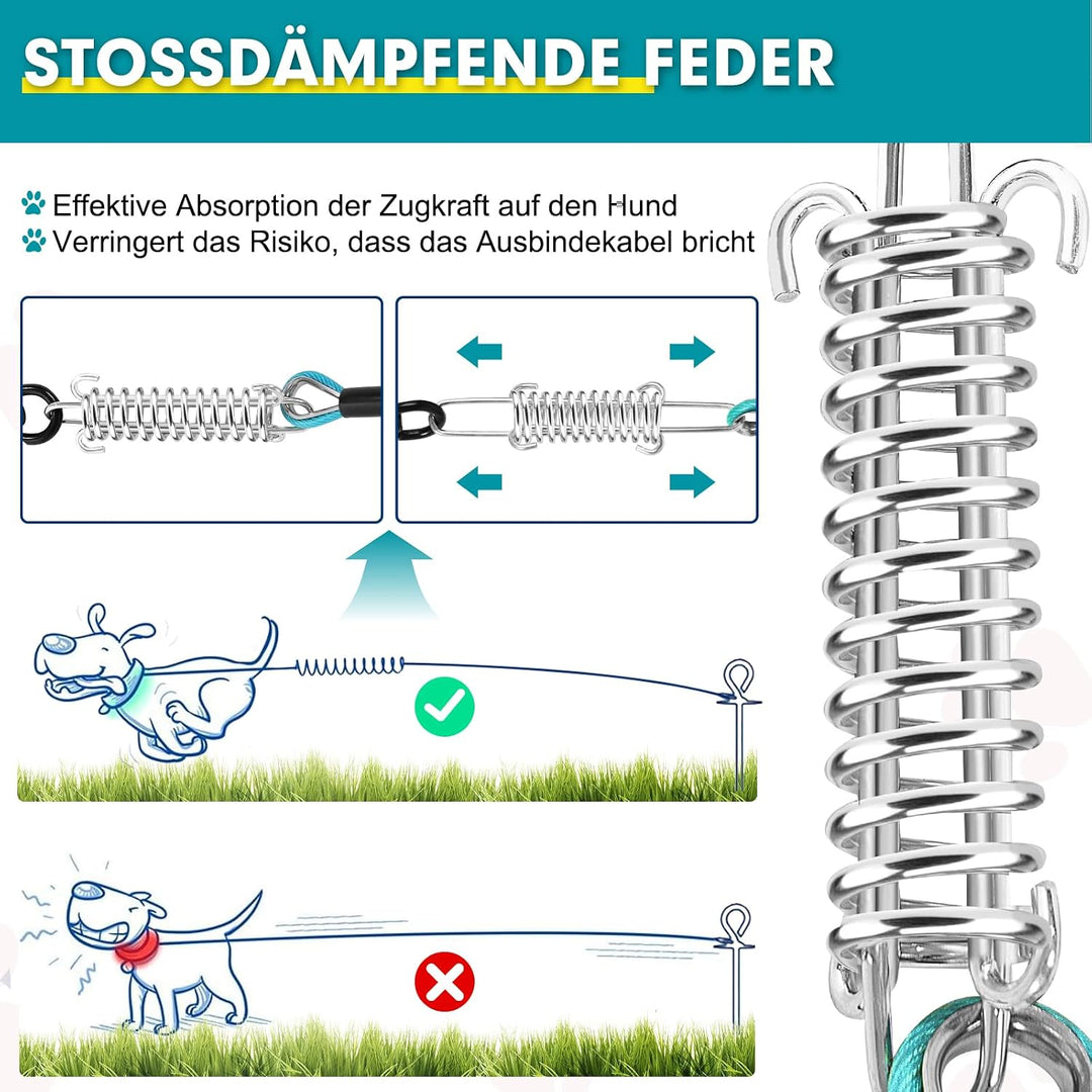 Snagle Paw Hochbelastbar Hofleine für grosse Hunde für den Garten 3m Reissfestigkeit 1000 Pfund, Dre