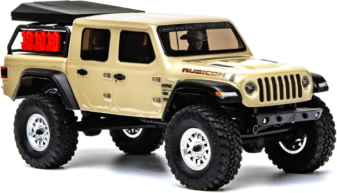 Axial 1/24 SCX24 Jeep JT Gladiator 4WD Rock Crawler Brushed RTR, Beige Grey/Silver