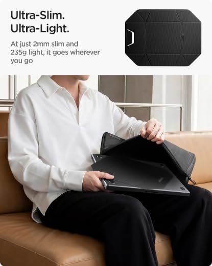 Spigen Slim Fold Laptop Ständer &Vertikal Dock, Ergonomischer, Ultraflacher und Tragbarer Notebook-S