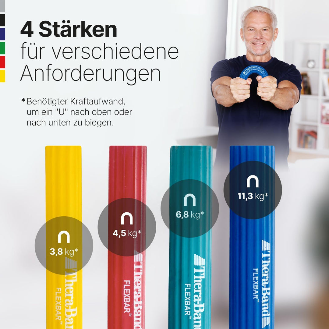 TheraBand FlexBar Handtrainer | Unterarmtrainer für Rehabilitation & Griffkraft | Trainingsgerät für