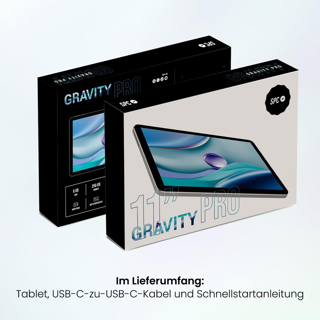 SPC Gravity Pro - 11-Zoll-Tablet mit entspiegeltem Matte View FHD-Display | 256GB erweiterbar, 6GB R