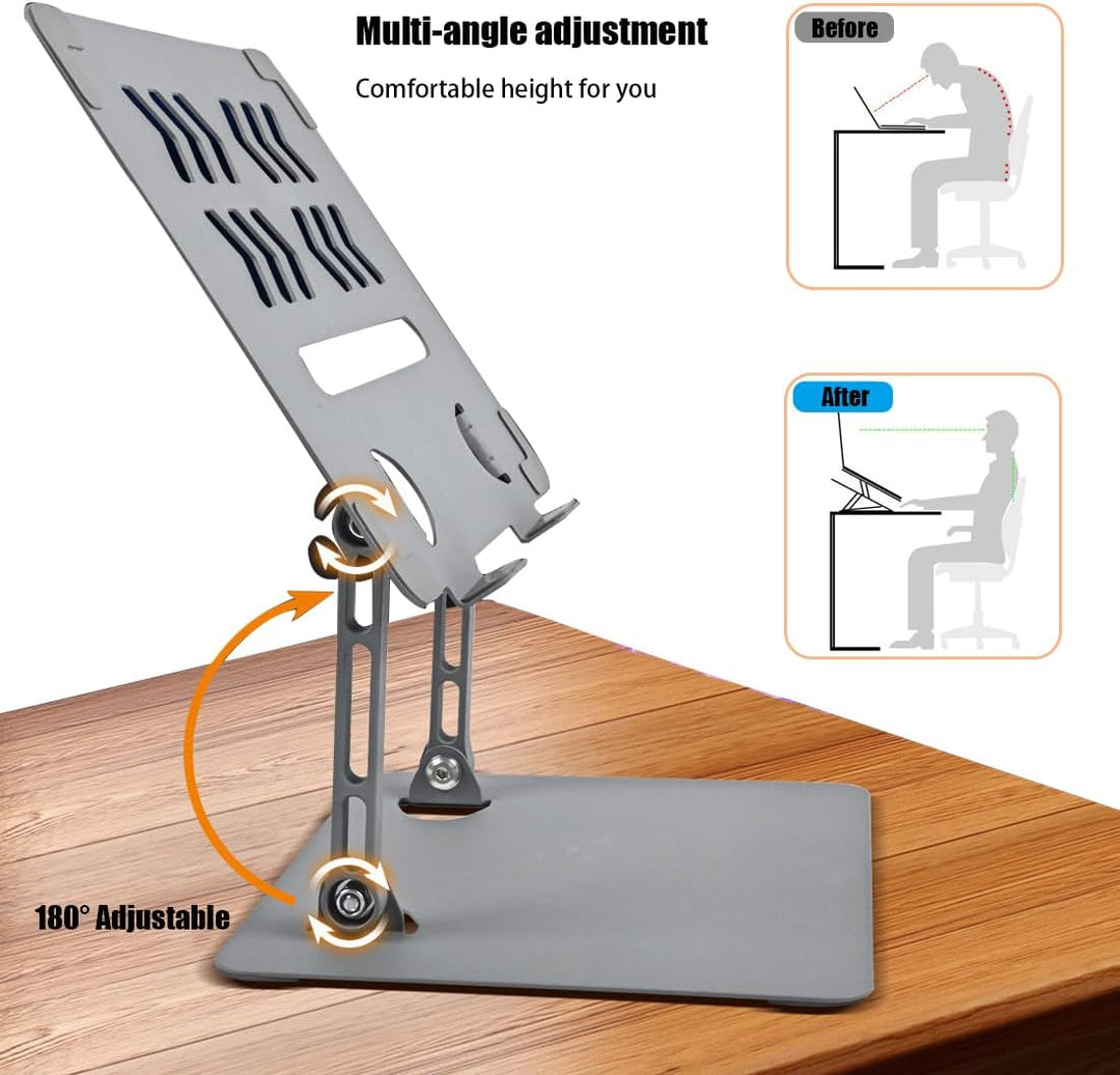 Tablet Ständer, Laptop Ständer Höhenverstellbar, Aluminium Tablet Halterung, Ergonomischer Laptopstä