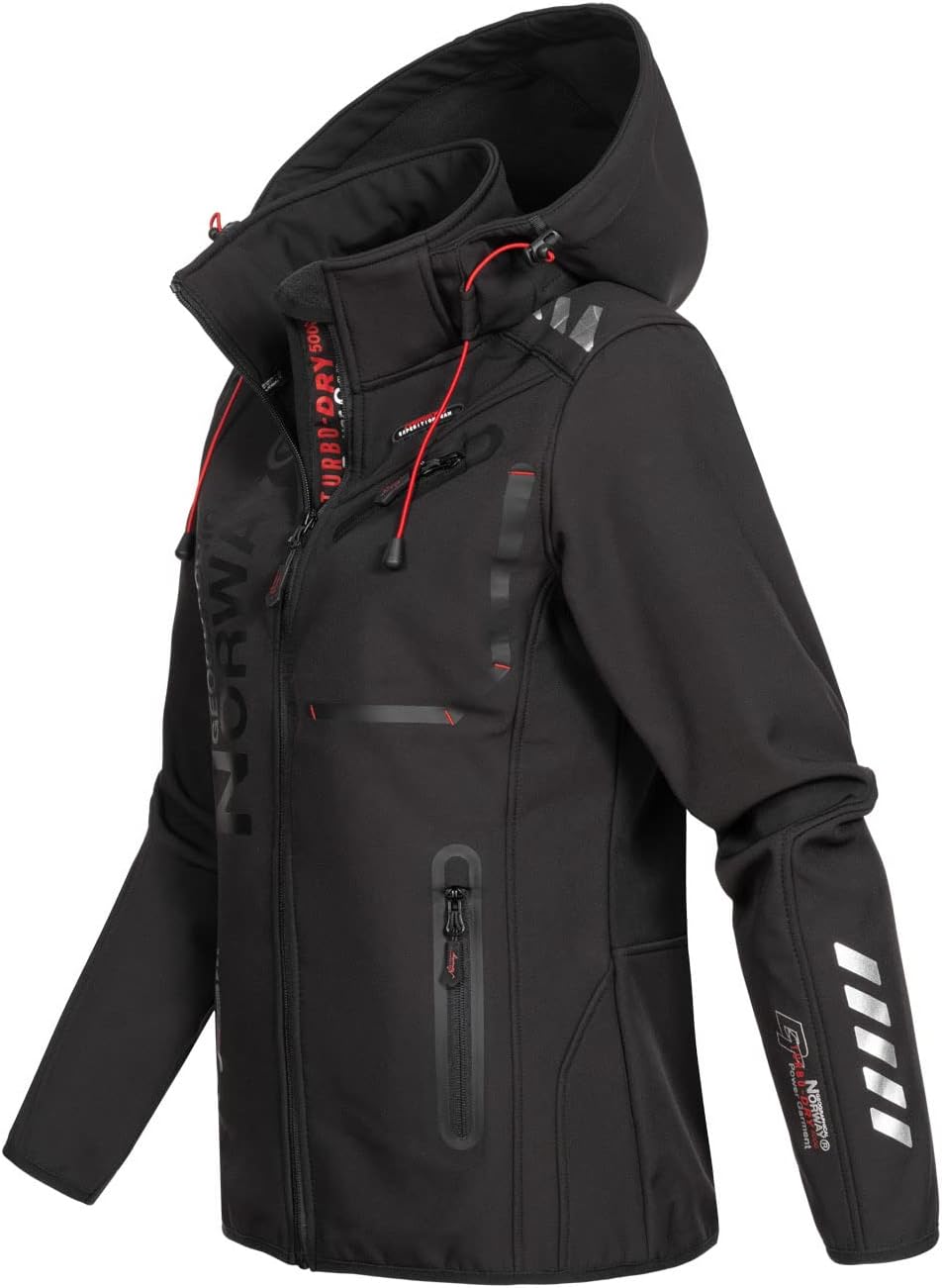 Geographical Norway Damen Jacke Softshell L Schwarz / Schwarz, L Schwarz / Schwarz