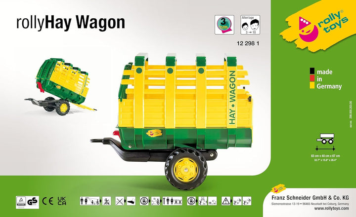 Rolly Toys rollyHay Wagon (Alter 3-10 Jahre, Zweiachsanhänger, Automatikverriegelung, Heckklappe ver