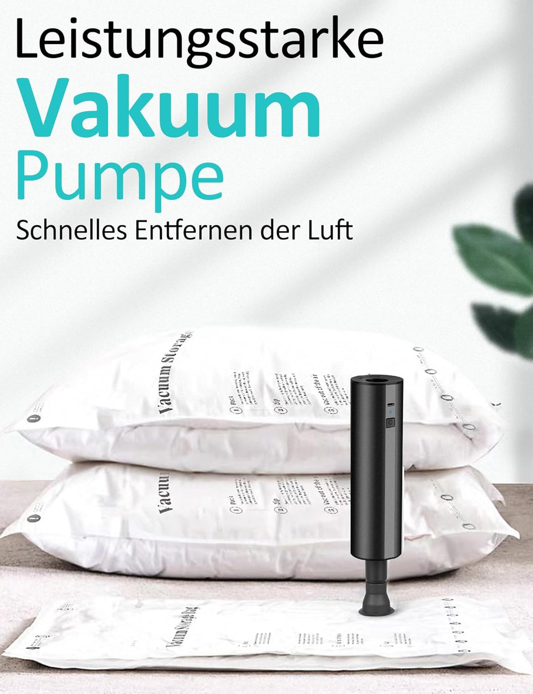 Kabellose Elektrische Luftpumpe mit 2×2000mAh Wiederaufladbarem Akku für Pool, Schlauchboot & Luftma
