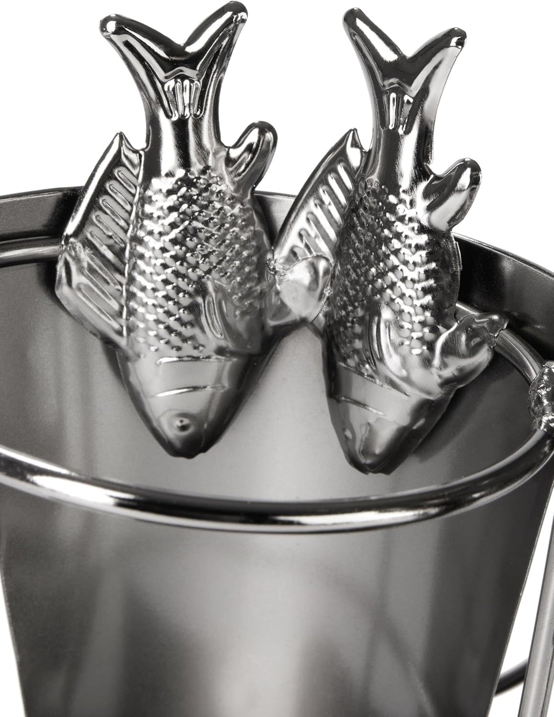 BRUBAKER Weinflaschenhalter „grosser Fang“ Angler mit Fisch, Angel und Eimer - Metall Flaschenhalter