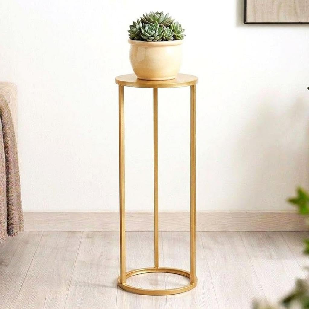 DanDiBo Blumenhocker Metall Gold Rund Blumenständer Beistelltisch 96510 Blumensäule Modern Pflanzens