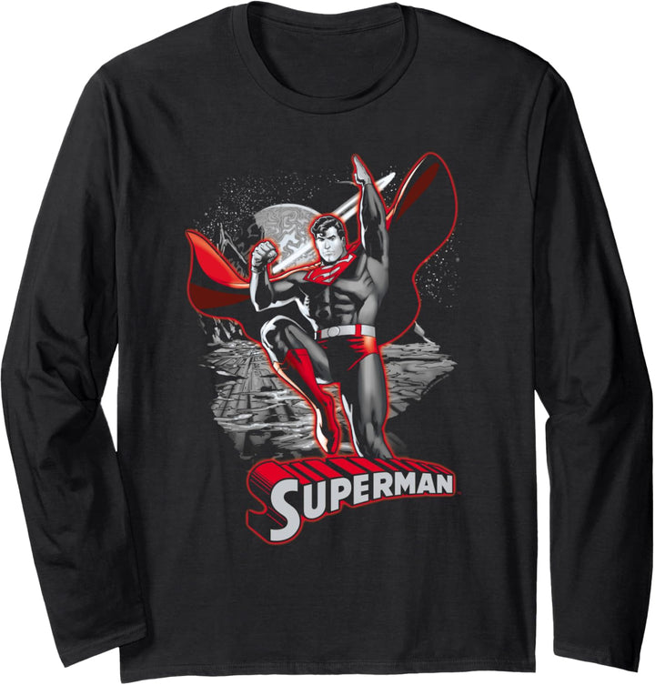 Superman Red & Gray Langarmshirt