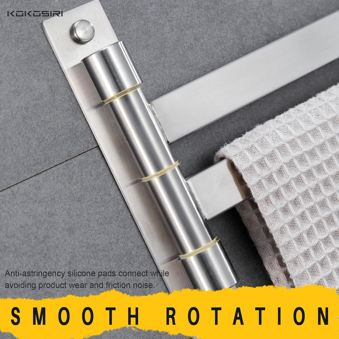 KOKOSIRI Handtuchhalter Rack Swivel Badezimmer Handtuchstangen Swing Out Rails für Bad Küche Gebürst
