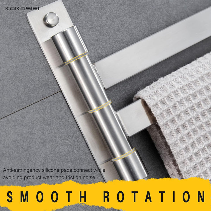 KOKOSIRI Handtuchhalter Rack Swivel Badezimmer Handtuchstangen Swing Out Rails für Bad Küche Gebürst