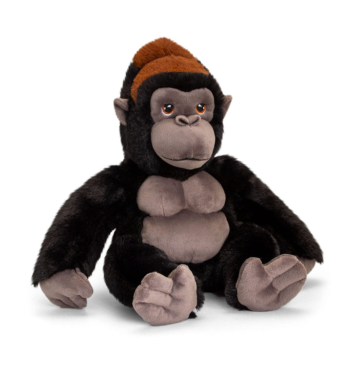 Keeleco SE6117 Plüschtier Gorilla, ca. 35 cm, aus recycelten Materialien, Augen aufgestickt aus Baum