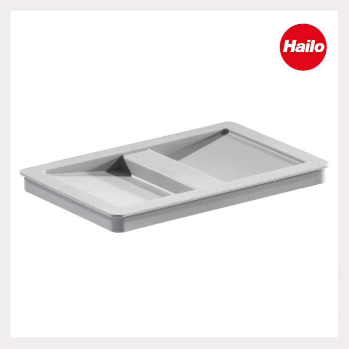 Hailo Eimerdeckel 1068589 | für Abfallsammler Kunststoff hellgrau | Inneneimer Deckel 210x138x14mm |