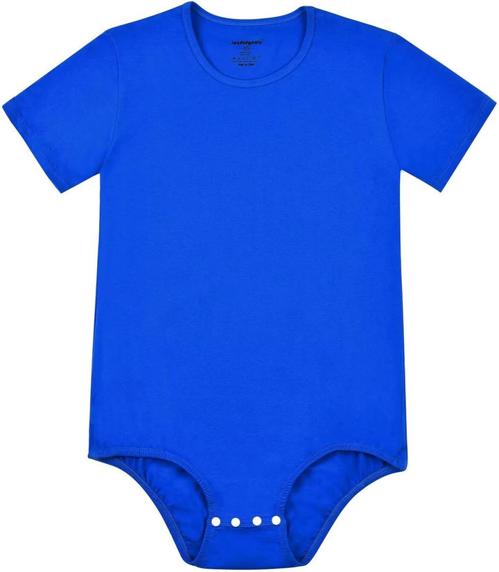 Landofgenie Männer Kurzarm Strampler Pyjama Bodysuit One Piece Strampler Blau XS, Blau XS