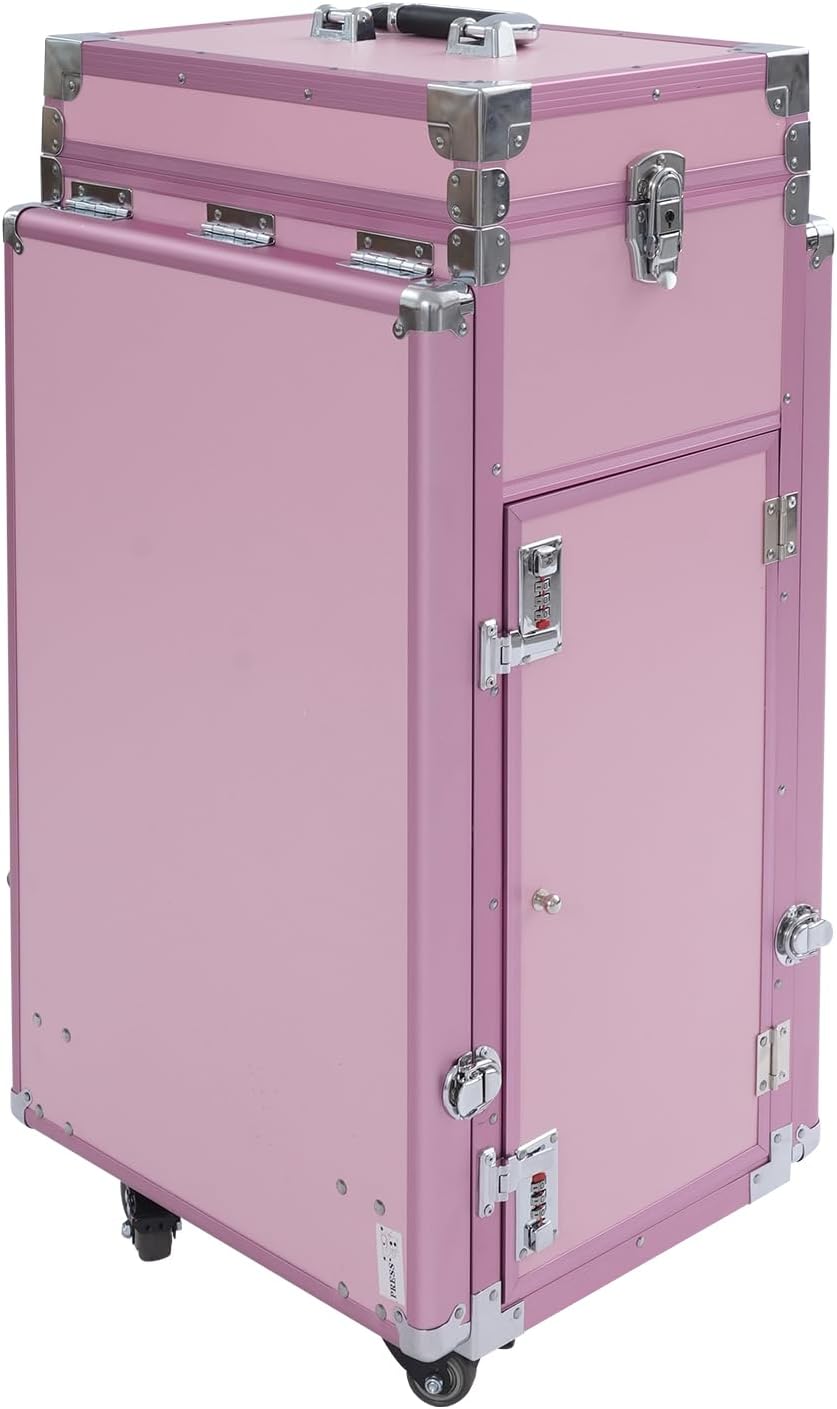 Kosmetikkoffer Rollbarer Maniküretisch Faltbare Nagelstation, Make Up Koffer Gross Kosmetik Trolley