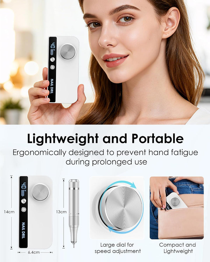Heypappy Elektrische Nagelfeile mit LCD Weiss, Weiss