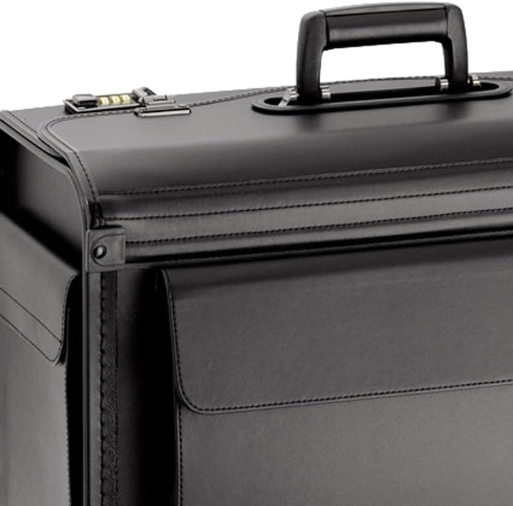 Pilotenkoffer Business Aktenkoffer Laptop-Fach 51 cm Gross Schwarz