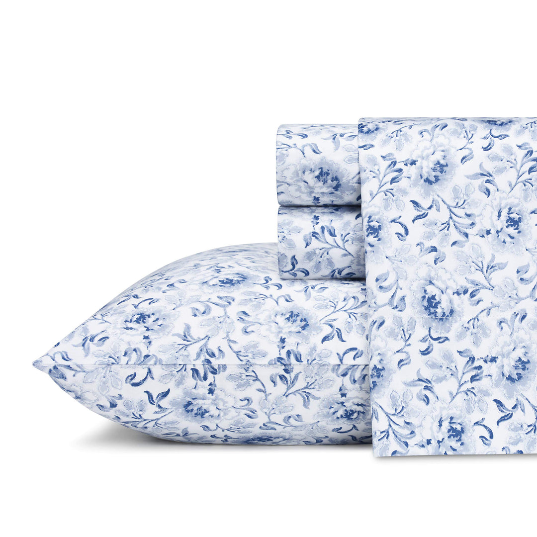 Laura Ashley Home – Queen-Bettlaken, weiches Satin-Baumwoll-Bettwäsche-Set – elegant, glatt und atmu