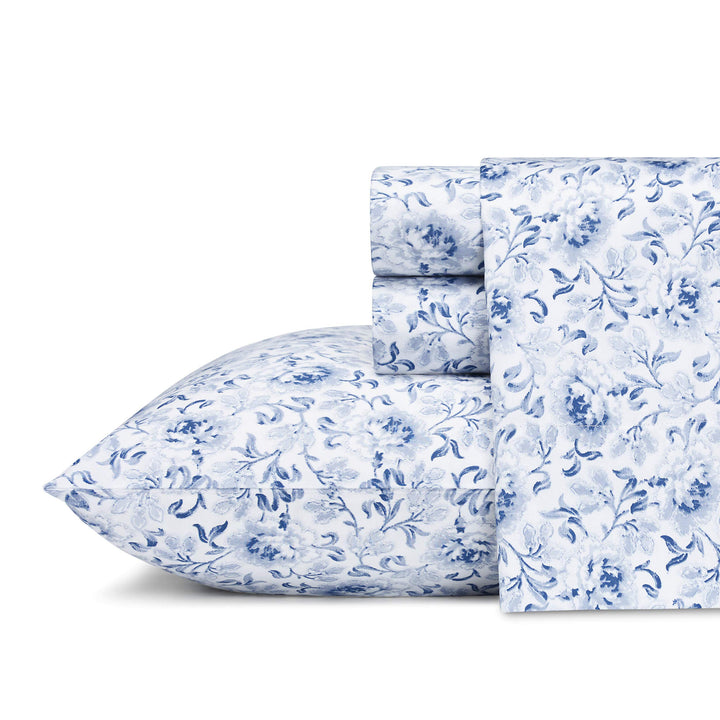 Laura Ashley Home – Queen-Bettlaken, weiches Satin-Baumwoll-Bettwäsche-Set – elegant, glatt und atmu