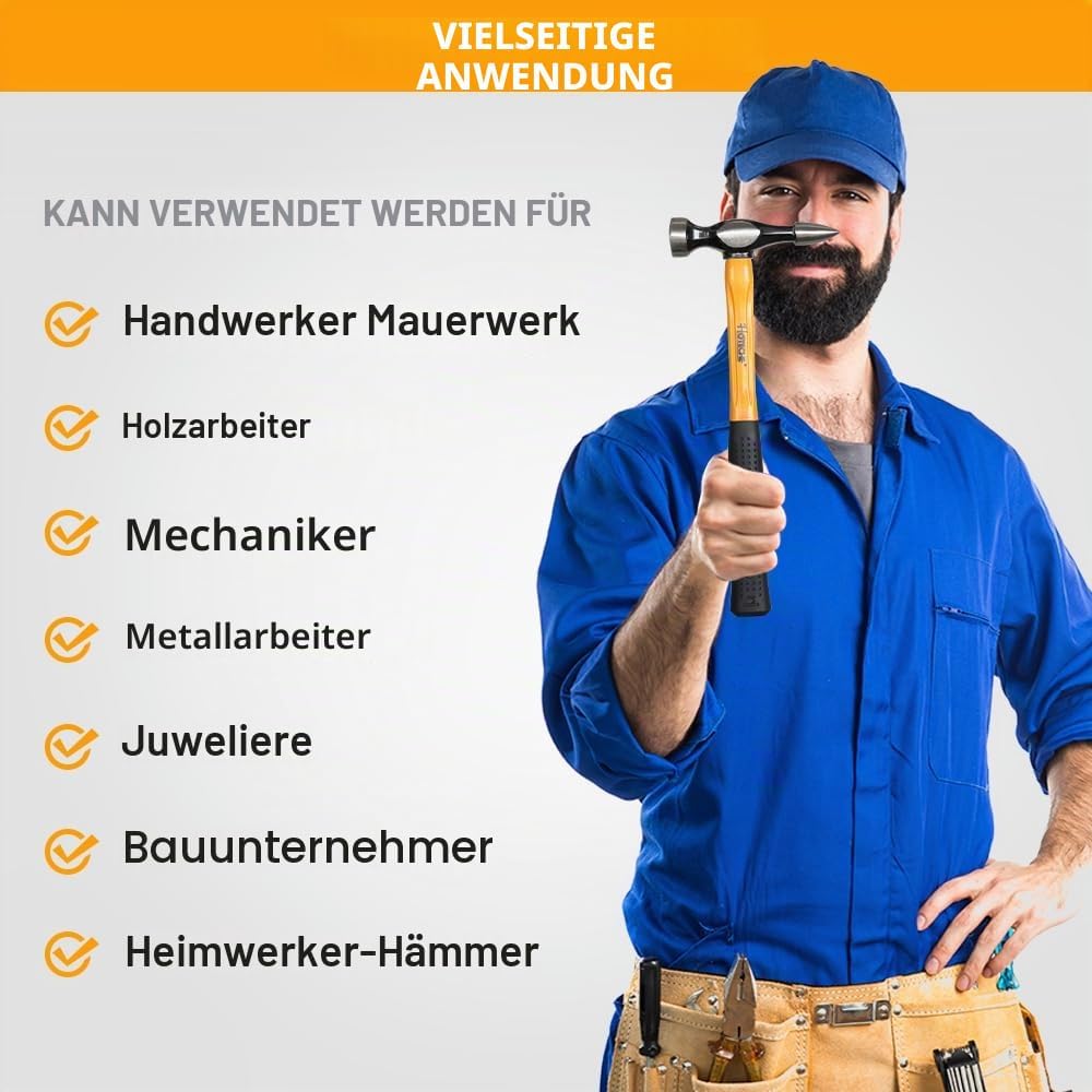 HOTECHE 7-tlg Ausbeulwerkzeug Karosserie Werkzeug Set, inklusive Schlaghammer, Spitzhammer, Meisselh