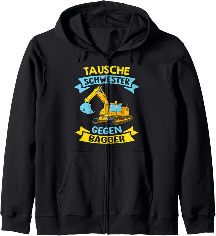 Tausche Schwester gegen Bagger - Geschwister Geschenk Kapuzenjacke