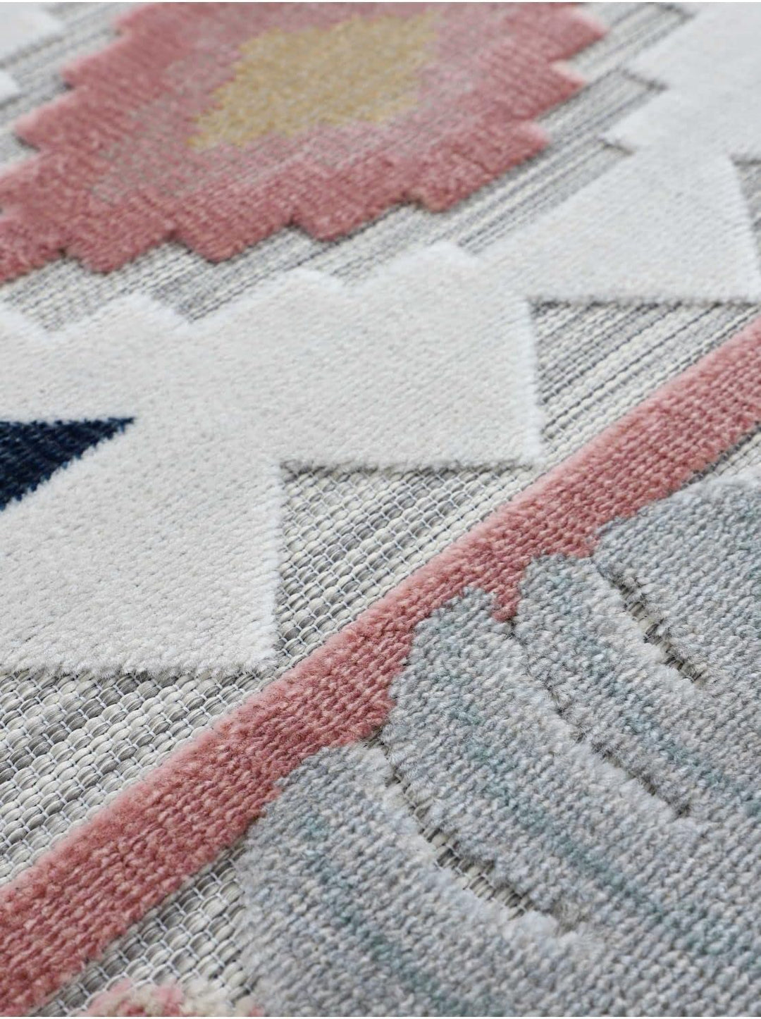 carpetfine In- und Outdoor Teppich Deja Läufer Multicolor 60x180 cm | Moderner Teppich Wetterfest fü