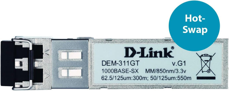 D-Link DEM-311GT 1-Port GBIC für 1000Base SX (LC-Duplex) Multi-Modus-Transceiver