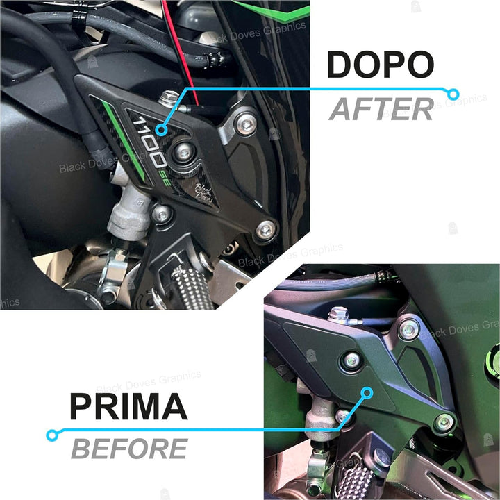Black Doves Graphics 3D-Aufkleber aus Harz kompatibel mit Kawasaki Z1100 SE 2026 (GY1) | Made in Ita