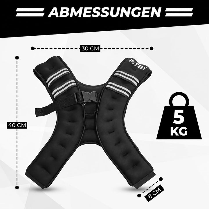 Gewichtsweste 5kg Herren Damen – Weighted Vest Verstellbar, Atmungsaktiv &amp; Wasserabweisend, Training