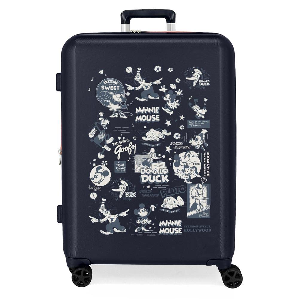 Disney 100 Special Shine Mickey Comic Mittelgrosser Koffer, Blau, 48 x 70 x 26 cm, starres ABS, inte
