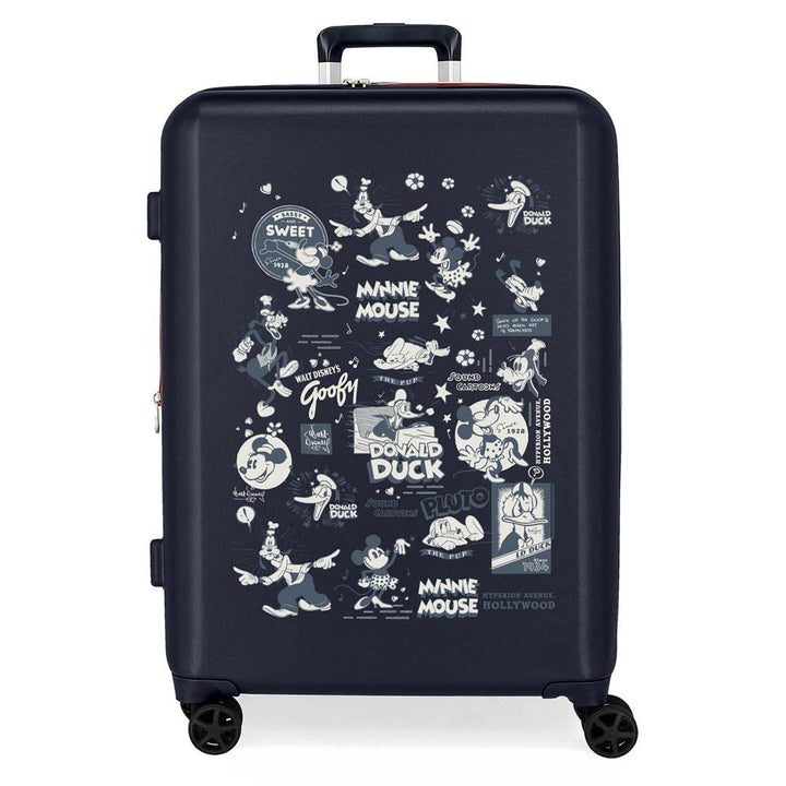 Disney 100 Special Shine Mickey Comic Mittelgrosser Koffer, Blau, 48 x 70 x 26 cm, starres ABS, inte