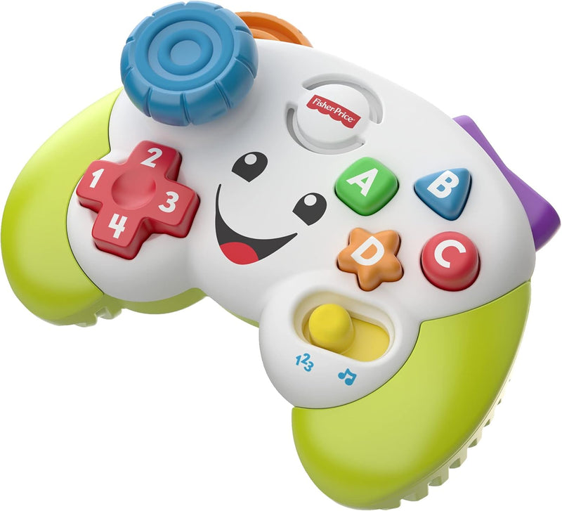 Fisher-Price Lernspass Spiel-Controller für Babys und Kleinkinder in Grün, Videospiel-Attrappe mit M