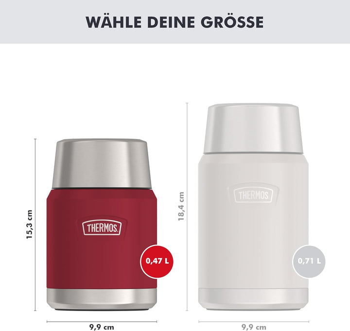 Thermos ICON Thermobehälter für Essen 0,47 l, 10 h heiss, berry mat | 24 h kalt, auslaufsicherer Ede