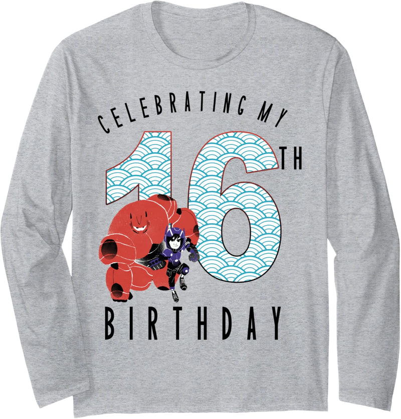 Disney Big Hero 6 Celebrating My 16th Birthday Langarmshirt