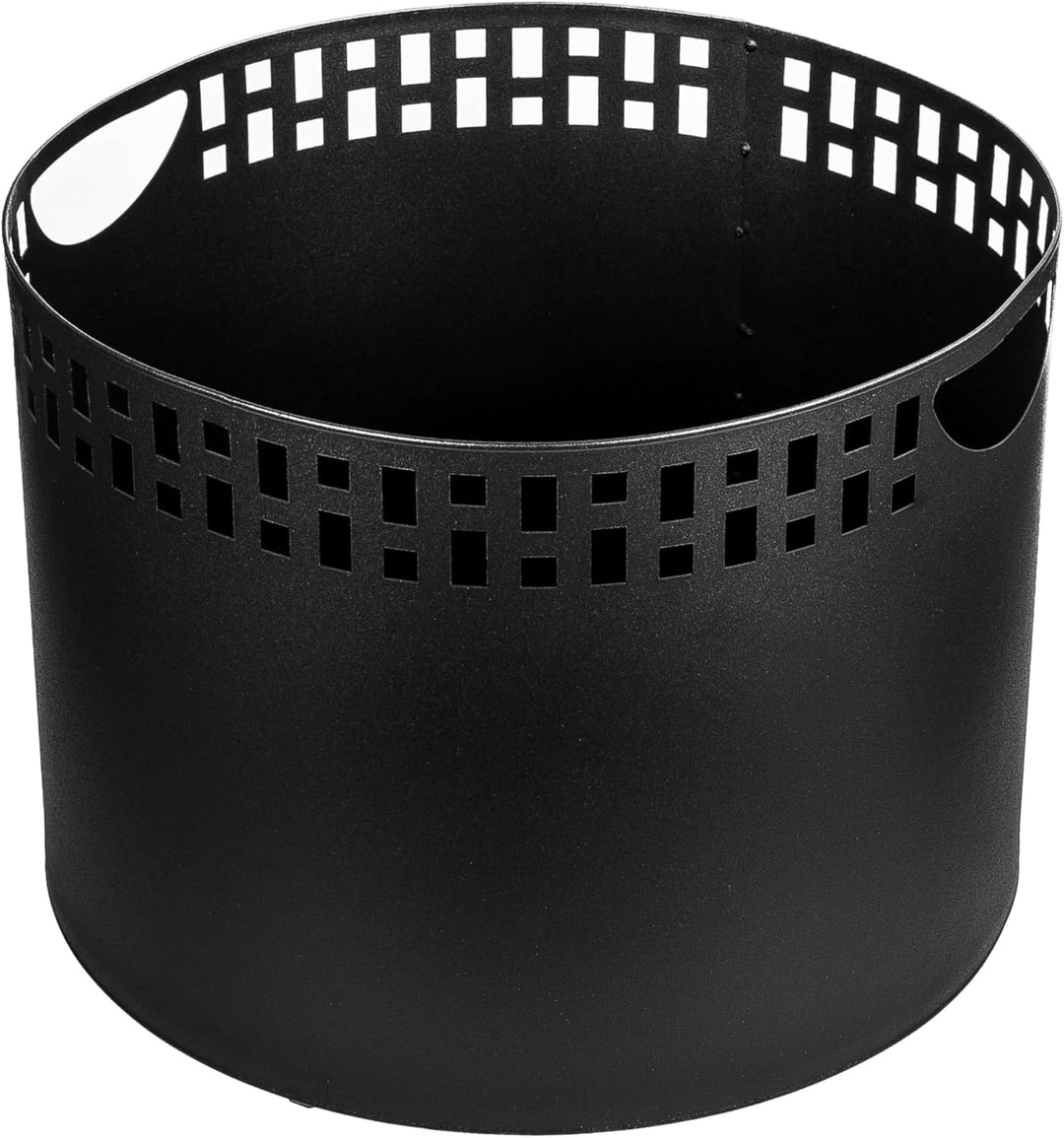 Kapaga – Kaminholzkorb 38 x 28 cm – Metall Schwarz pulverbeschichtet – Holzträger mit Muster – Robus