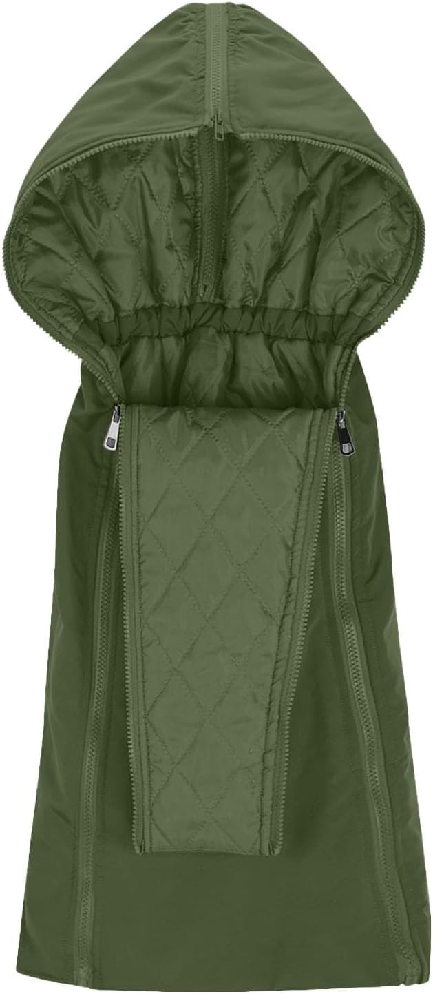 Generisch Umstands Baumwolljacke 3 in 1 Winter Langer Umstandsjacke mit Kapuze und Babyeinsatz Wasse