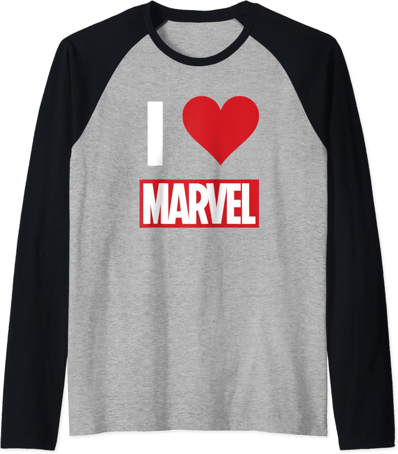 Marvel I HEART MARVEL Ultimate Fan Love Brick Logo Raglan
