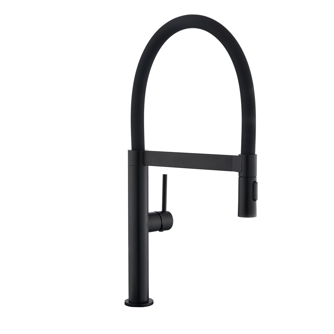 Tohlar Wasserhahn Küche Schwarz, Hochdruck Küchenarmatur mit Herausziehbarer Brause, Einhebel Küchen