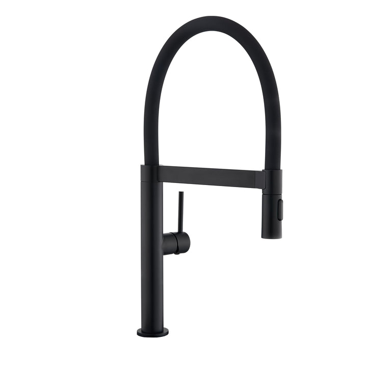 Tohlar Wasserhahn Küche Schwarz, Hochdruck Küchenarmatur mit Herausziehbarer Brause, Einhebel Küchen
