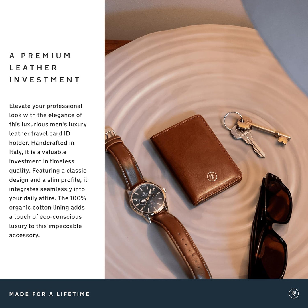 Maxwell Scott - Personalisierte Luxuriöses Leder-Reise-Kartenhalter für Männer mit Ausweisfach - Han