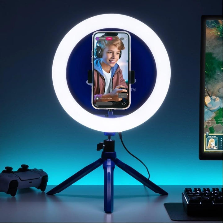 PlayStation Streaming Light - Offiziell Lizenziertes verstellbares Ringlicht mit Telefonhalter, 3 Li