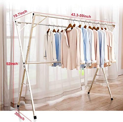 Klappbar Kleiderständer Garderobenständer Edelstahl Wäscheständer Kleiderstangen Ausziehbar 110-150c