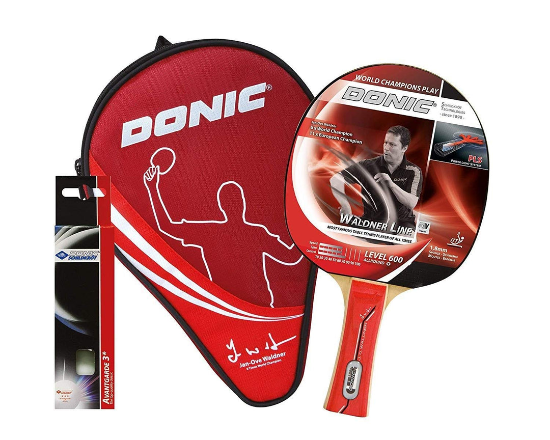 Donic-Schildkröt Tischtennis-Geschenkset Waldner 600, 1 Schläger, 3 Bälle 3*, Schlägerhülle, tolles