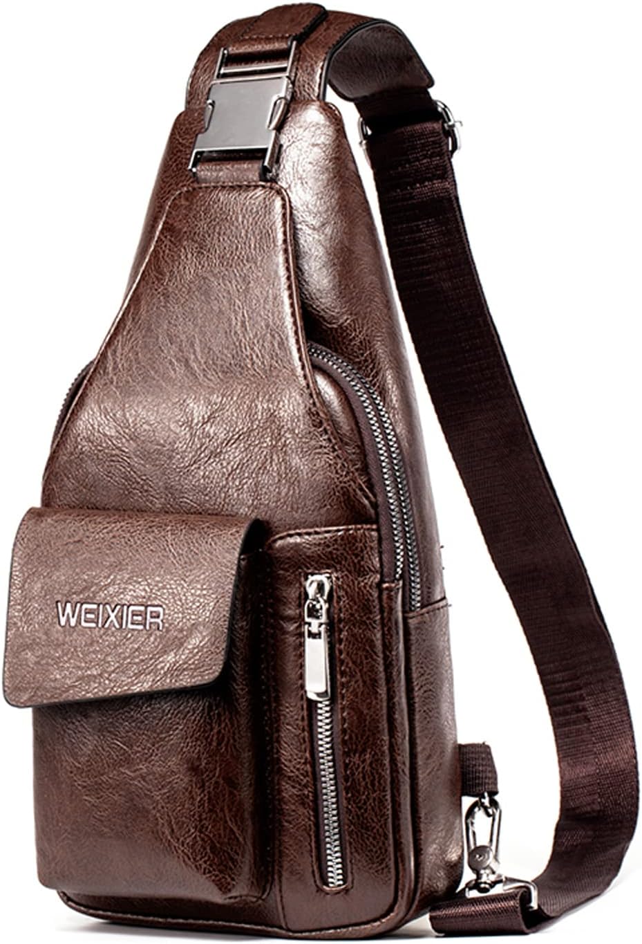 FANDARE Retro Brusttasche Ultraleicht Sling Bag Geschäft Umhängetasche für Herren Schultertasche Out