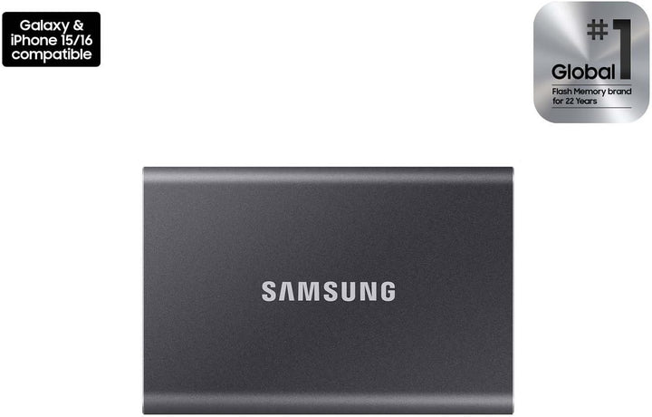 SAMSUNG T7 tragbare SSD, 2 TB externes Solid-State-Laufwerk, Geschwindigkeiten bis zu 1.050 MB/s, US