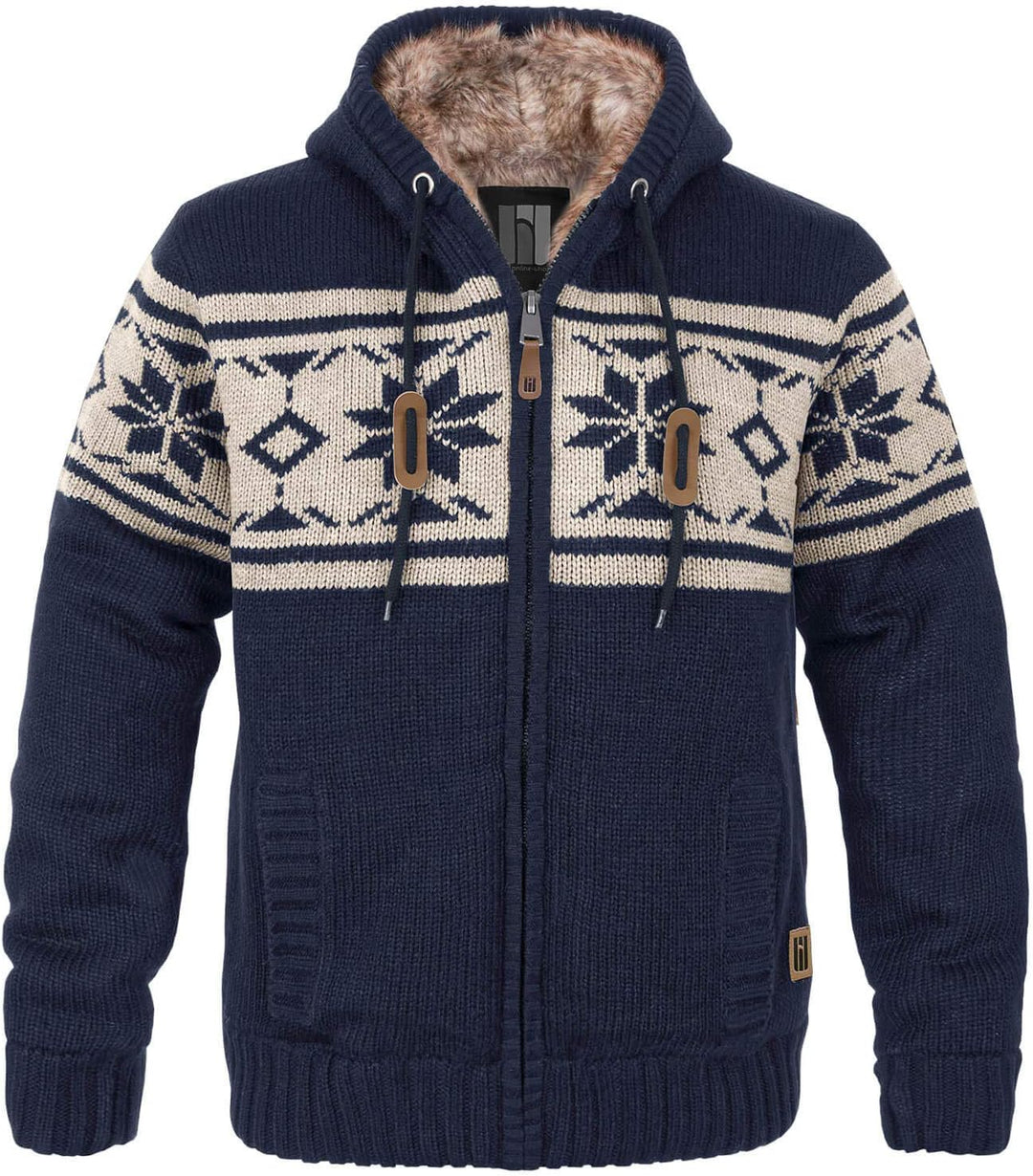 bw-online-shop Norweger Strickjacke Taylor mit Fell 5XL Navy, 5XL Navy